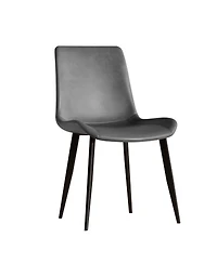 Streamdale Furniture Streamdale Dining Chairs Set of 4, Modern Pu Leather Metal Dining Chairs - Gray