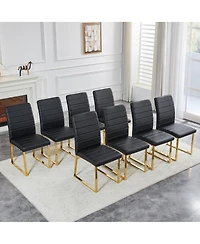 Streamdale Furniture Streamdale 8-Pack Heavy-duty Chairs: 2.1" Cushion, Iron Frame, Home/Office Value