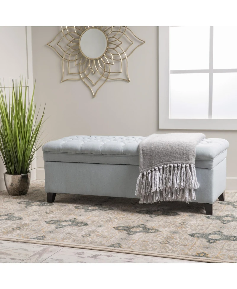 Streamdale Furniture Fabric Storage Ottoman with Birch Legs
