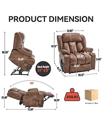 Streamdale Furniture Leatherair Power Lift Recliner 350 Lbs Massage
