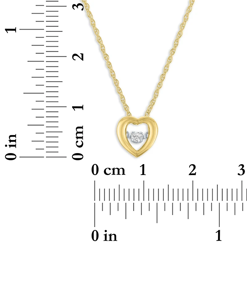 Macy's Heart Diamond Pendant Necklace (1/10 ct. t.w.) in 14k Yellow Gold Over Sterling Silver