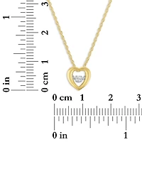 Macy's Heart Diamond Pendant Necklace (1/10 ct. t.w.) in 14k Yellow Gold Over Sterling Silver