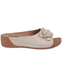 Gc Shoes Women's Clover Flower Rosette Comfort Slip-On Sandals
