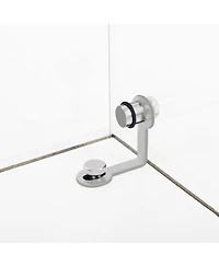 Streamdale Furniture Tempered Glass Display Cabinet w/ Light & Adjustable Feet - White