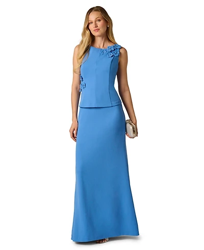 Adrianna Papell Women's 3D Floral Mermaid Ball Gown