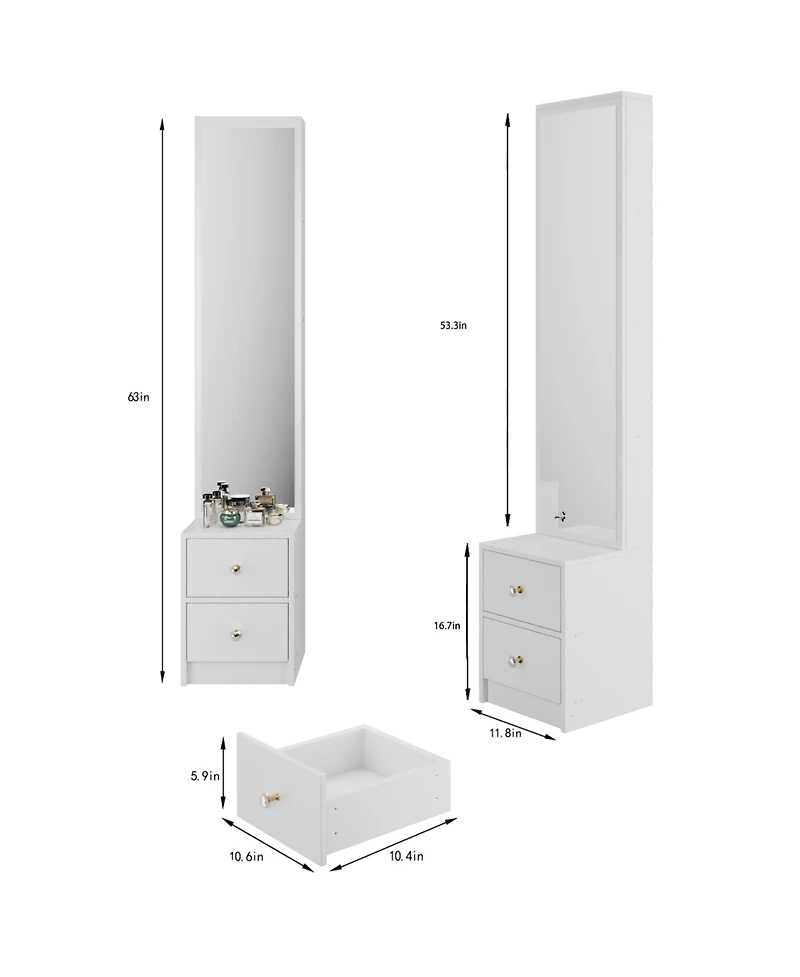 Streamdale Furniture Full Body Mirror Cabinet - Extra Large Storage