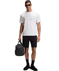 Boss by Hugo Men's Stretch-Cotton Logo Artwork T-Shirt