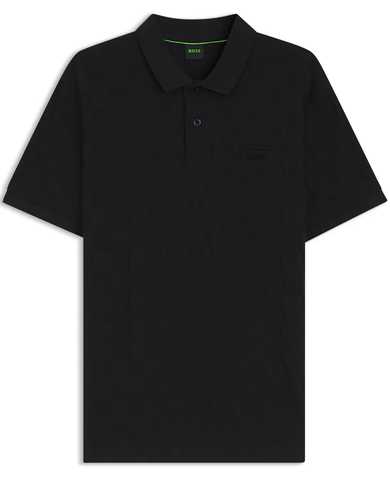 Boss x Porsche Men's Jacquard-Patterned Botton Polo Shirt