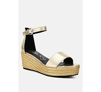 London Rag Utah Faux Leather Snake Wedge Espadrilles Women