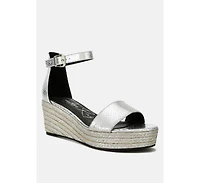 London Rag Utah Faux Leather Snake Wedge Espadrilles Women