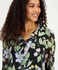 Kasper Women's Ruffle-Trim V-Neck Blouse