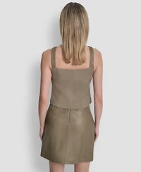 Dkny Women's Techy Sport Button-Up Vest Top