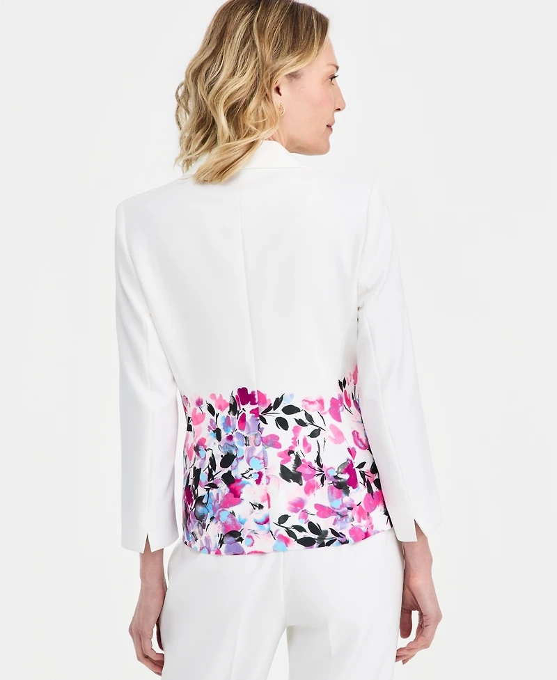 Kasper Women's Floral-Print Double-Button Blazer