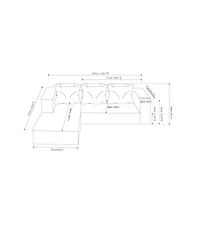 Streamdale Furniture Streamdale 104" Cloud Sectional Sofa with L-Shape Chaise & Side Pockets, Left-facing