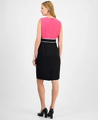 Kasper Women's Colorblock Sheath Dress, Regular & Petite