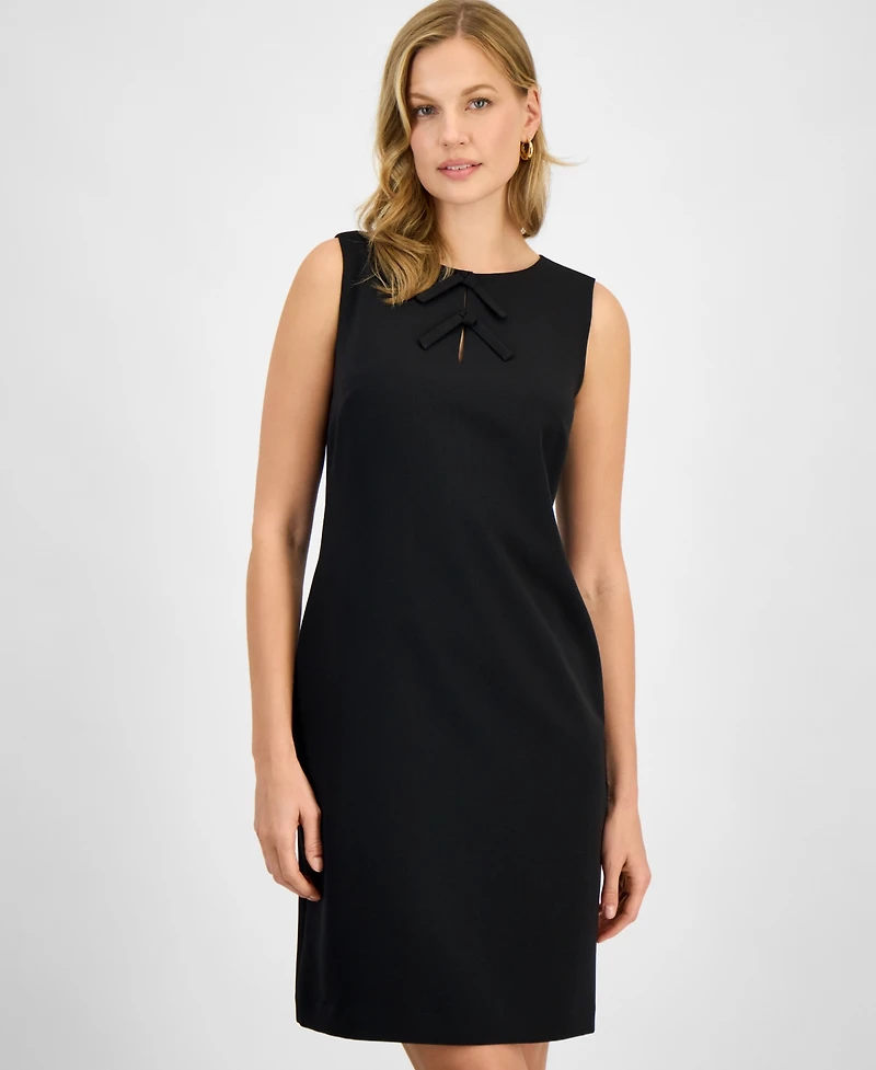 Kasper Women's Bow Sleeveless Sheath Dress, Regular & Petite