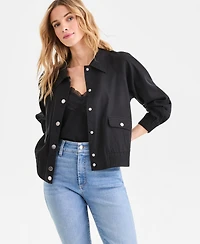 I.n.c. International Concepts Women's Linen-Blend Bomber Jacket, Macy's Exclusive