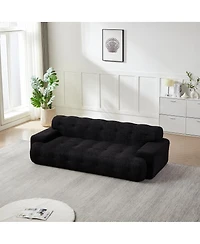 Streamdale Furniture Minimalist Button-Tufted Square Arm Three-Seater Sofa