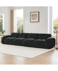 Streamdale Furniture Soft Velvet Boneless Sofa, Ergonomic, No Assembly, Black