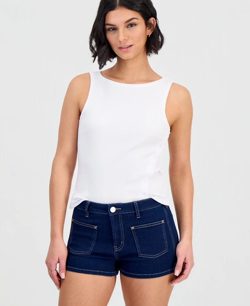 Indigo Rein Juniors' Sailor High Rise Denim Shorts