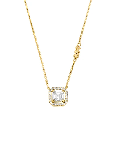 Michael Kors 14K Gold Plated Asscher Cut Pendant Necklaces