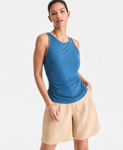 I.n.c. International Concepts Women's Luxe-Layering Jersey Ruched Tank, Macy's Exclusive