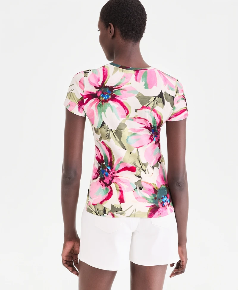 I.n.c. International Concepts Women's Short-Sleeve Printed Crewneck T-Shirt, Macy's Exclusive