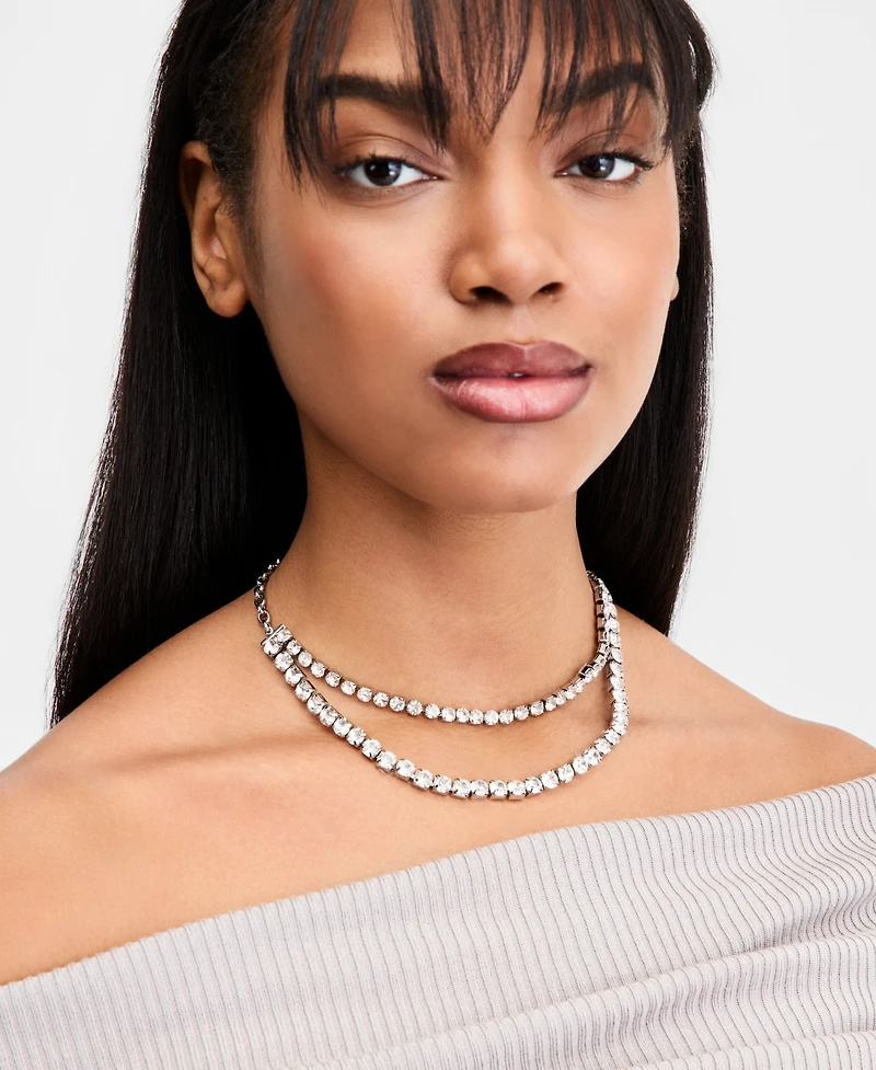 I.n.c. International Concepts Crystal Layered Collar Necklace, 16" + 3" extender, Macy's Exclusive