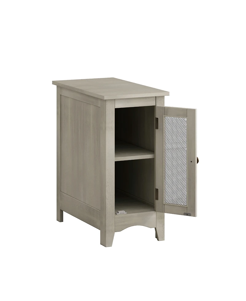 Streamdale Furniture Rectangle Narrow Accent Side Table, Gray Veneer