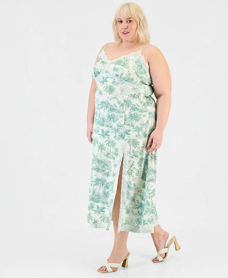 And Now This Trendy Plus Lace-Tim Slip Dress, Macy's Exclusive