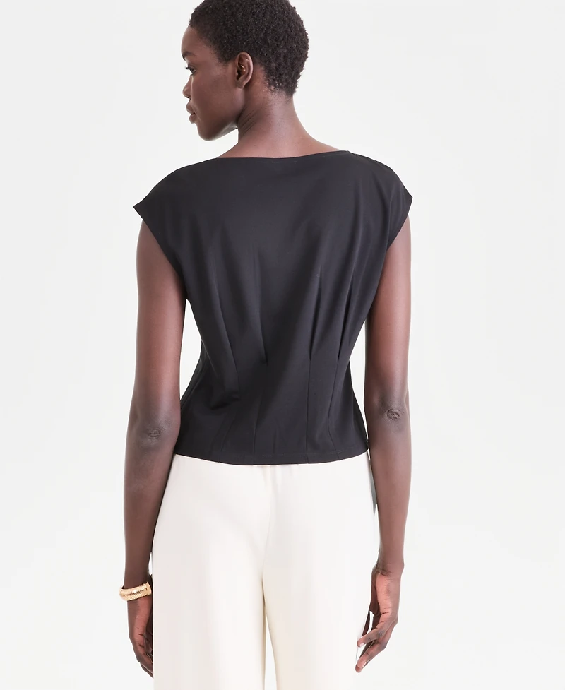 I.n.c. International Concepts Women's Cap Sleeve Ponte Knit Top, Macy's Exclusive