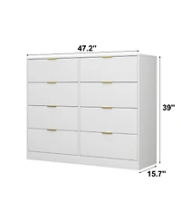 Streamdale Furniture 8-Drawer Dresser for Bedroom, Modern Wood Chest