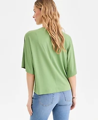 I.n.c. International Concepts Women's Silky Jersey Elbow-Sleeve T-Shirt, Macy's Exclusive
