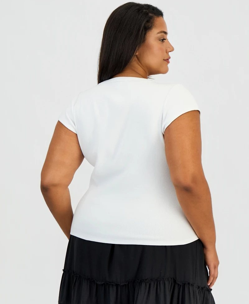 And Now This Trendy Plus Short-Sleeve Ringer Tee, Macy's Exclusive
