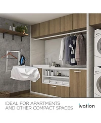 Ivation Wall-Mounted Ironing Board, Foldable Iron Board with Iron Holder, Space Saving Design