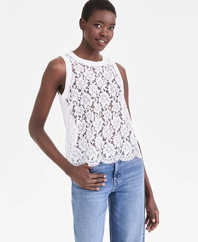 I.n.c. International Concepts Women's Lace Sleeveless Top, Macy's Exclusive