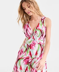 I.n.c. International Concepts Women's Sleeveless Printed Linen-Blend Midi Dress, Macy's Exclusive