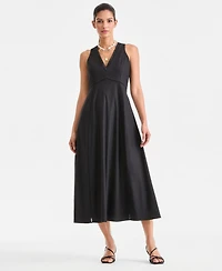 I.n.c. International Concepts Women's Sleeveless V-Neck Linen-Blend Midi Dress, Macy's Exclusive