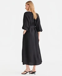 I.n.c. International Concepts Women's 3/4 Sleeve Tie-Waist Midi Dress, Macy's Exclusive