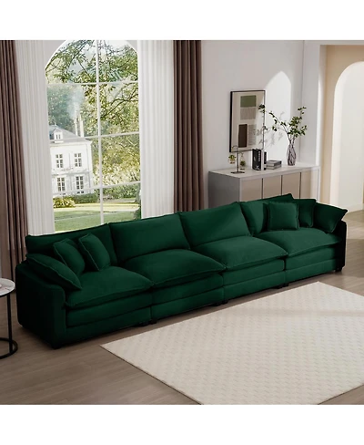 Streamdale Furniture Corduroy Sofa, Modern Upholstered 4 Seater, Office/Living Room, Easy Assembly