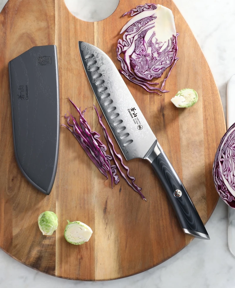 Cangshan Kuro Series Steel 7" Santoku Knife with Sheath