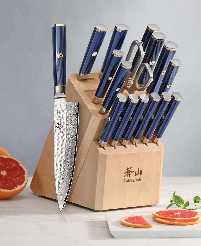Cangshan Kita Series Steel 17-Pc. Knife Block Set