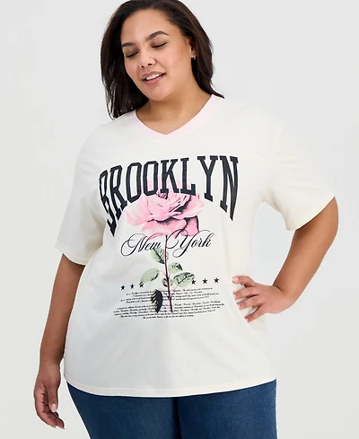 Rebellious One Trendy Plus Brooklyn V-Neck T-Shirt