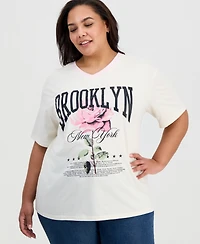 Rebellious One Trendy Plus Brooklyn V-Neck T-Shirt