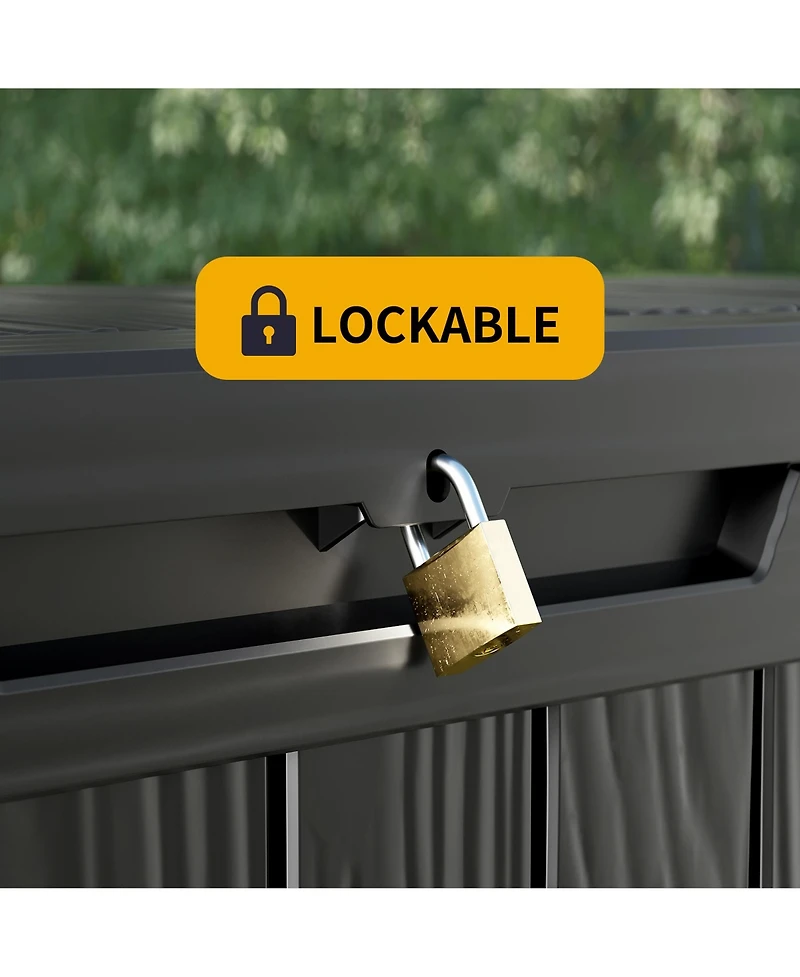 80 Gal. Waterproof Outdoor Resin Storage Deck Box with Lockable Lid