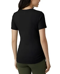 Women's Crew Neck Side-Ruched Maternity Short Sleeve Top - Motherhood