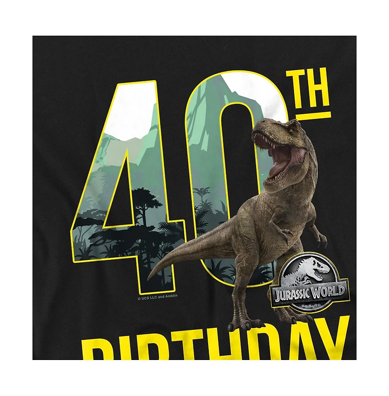 Jurassic Park Men's World 40th Birthday T-Rex T Shirt