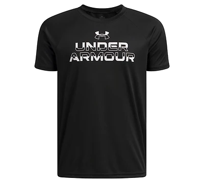 Under Armour Big Boys Tech Split Wordmark Graphic Short-Sleeve T-Shirt