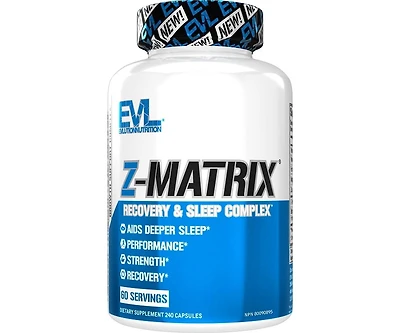 Evl Magnesium and Zinc Post Workout Supplement ZMatrix Zinc Magnesium Aspartate Muscle Recovery Supplement for Sleep Support and Muscle Health 240ct