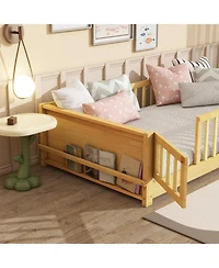 Streamdale Furniture Twin Size Floor Bed with Book Rack and Door